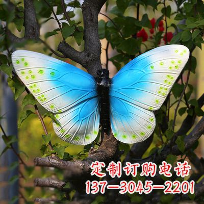 宁夏精致风韵,蓝白蝴蝶雕塑
