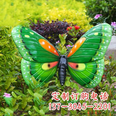宁夏精致魅力的绿色蝴蝶雕塑