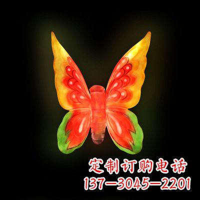 宁夏精美小号黄色发光蝴蝶雕塑