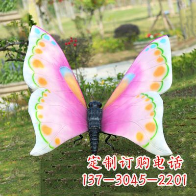 宁夏紫白色蝴蝶雕塑