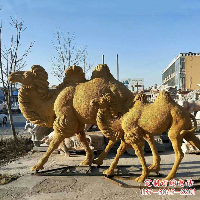 宁夏精美玻璃钢骆驼雕塑