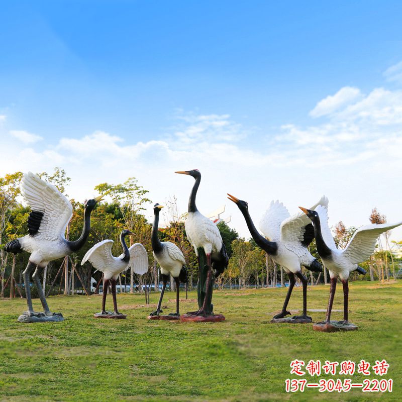 宁夏仿真仙鹤公园动物雕塑