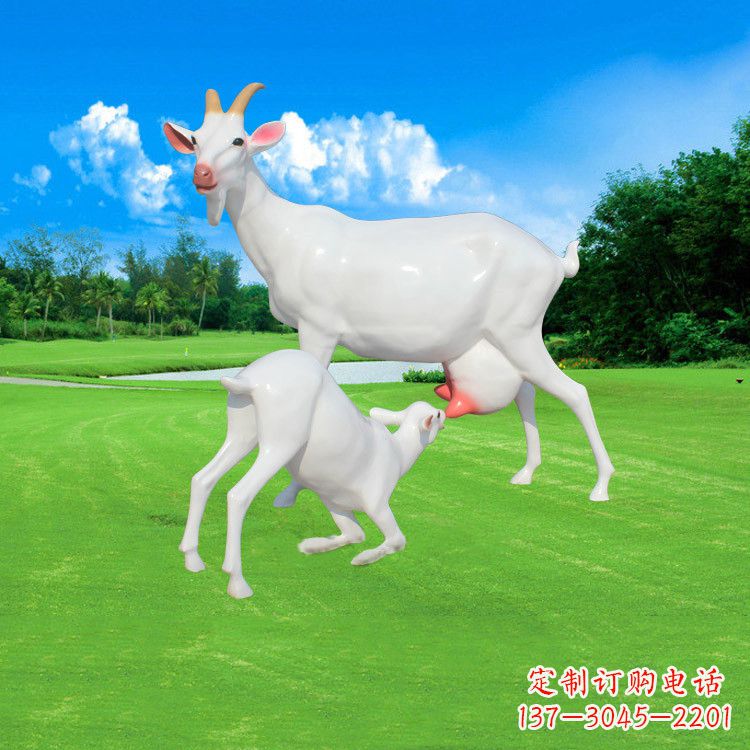 宁夏精美仿真羊羔羊跪乳雕塑
