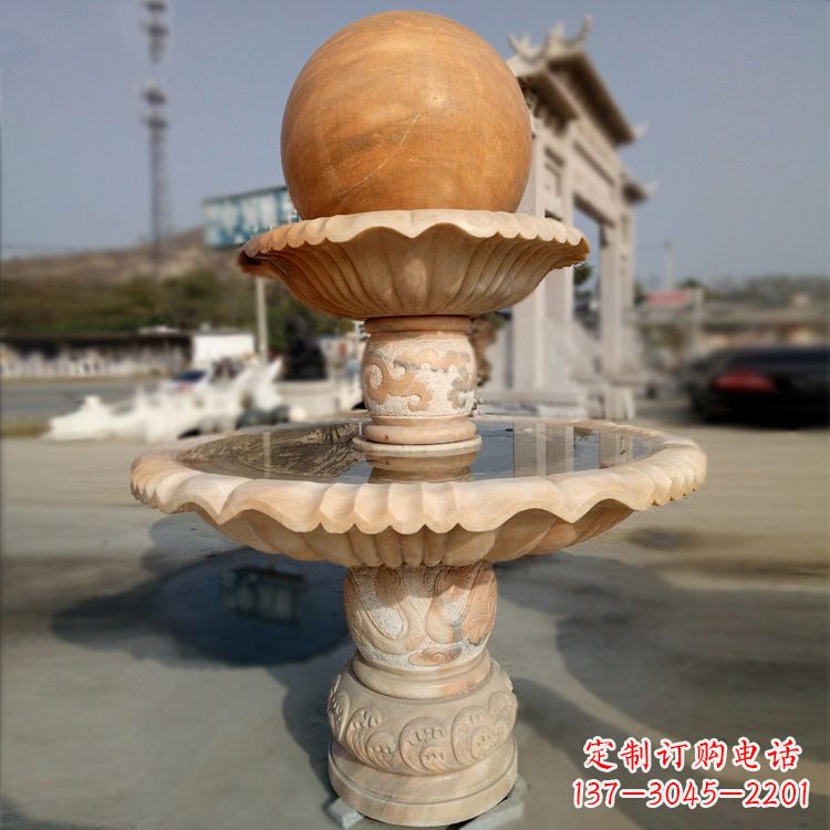 宁夏精致的风水球石雕塑