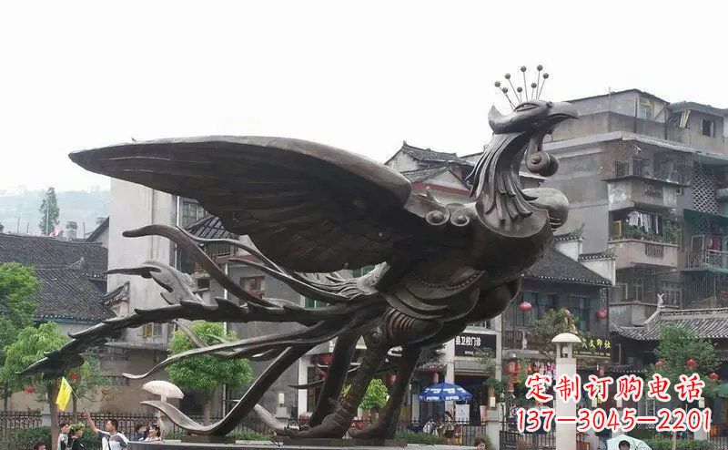 宁夏精美铜凤凰雕塑