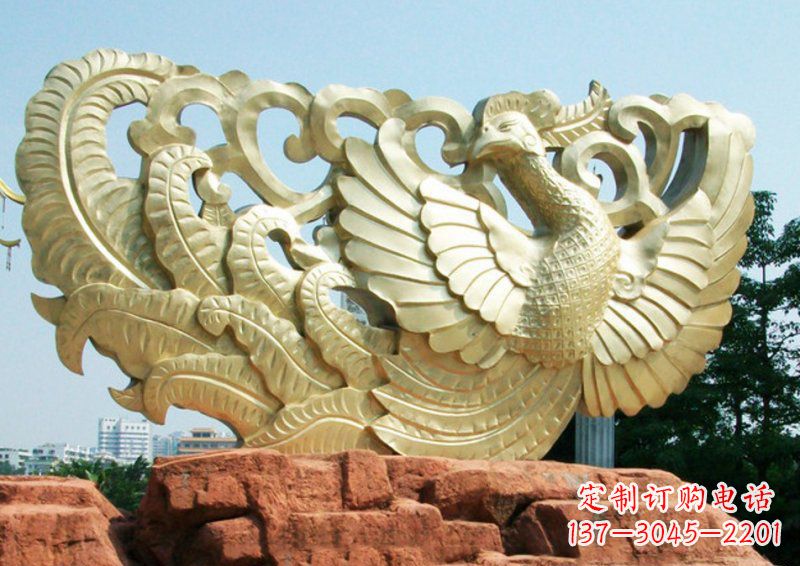 宁夏传统古典风格凤凰雕塑