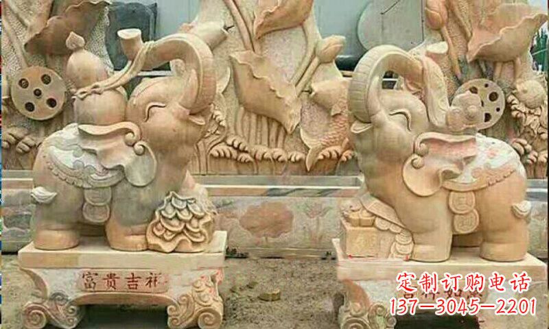 宁夏祥和典雅 富贵吉祥大象石雕