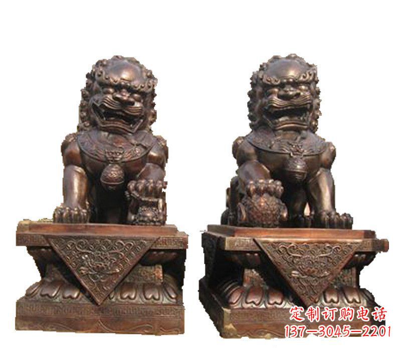 宁夏公司汇丰狮子铜雕塑摆件 (2)