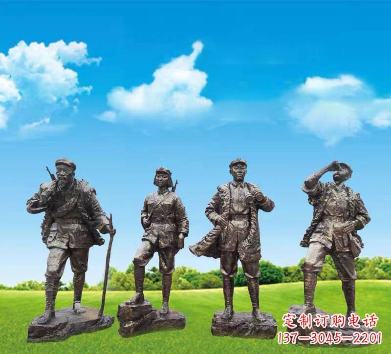 宁夏公园八路军战士铜雕