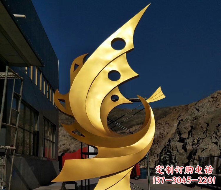 宁夏精美不锈钢抽象凤凰景观雕塑
