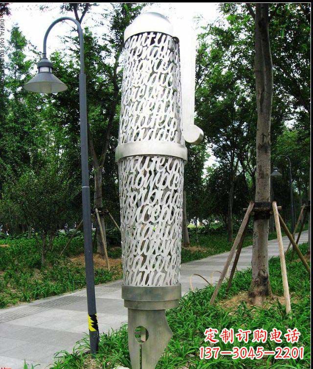 宁夏公园和空间绚丽抽象钢笔雕塑