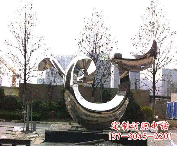 宁夏新品发布不锈钢抽象鲸鱼雕塑