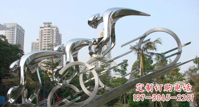 宁夏不锈钢自行车抽象雕塑