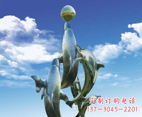 宁夏有定制|不锈钢|大型海豚雕塑