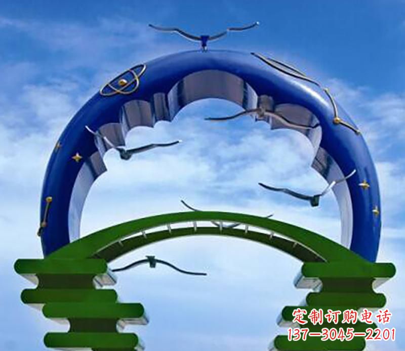 宁夏不锈钢帝王拱景观雕塑