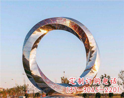 宁夏精美的不锈钢圆环景观雕塑