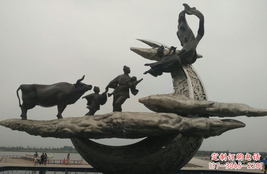 宁夏古典传说景观雕塑牛郎织女