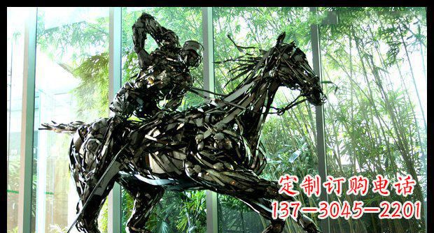 宁夏高品质不锈钢骑马雕塑