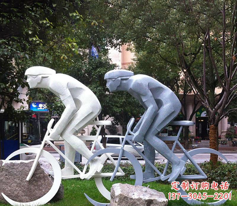 宁夏装饰型不锈钢骑自行车雕塑