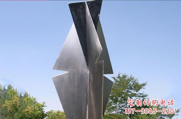 宁夏不锈钢树叶雕塑更新公园景观