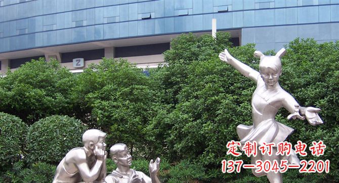 宁夏优质不锈钢学生人物雕塑