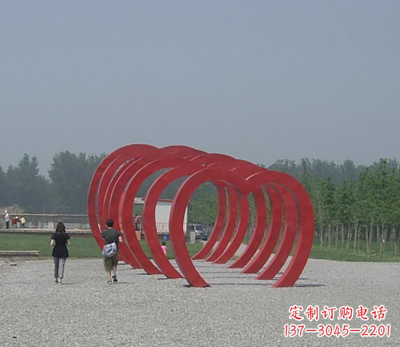 宁夏不锈钢心形拱门雕塑
