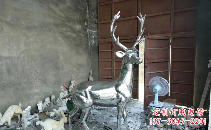 宁夏艺术精美的不锈钢鹿装置雕塑