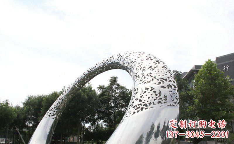 宁夏优雅定制不锈钢圆形拱门雕塑