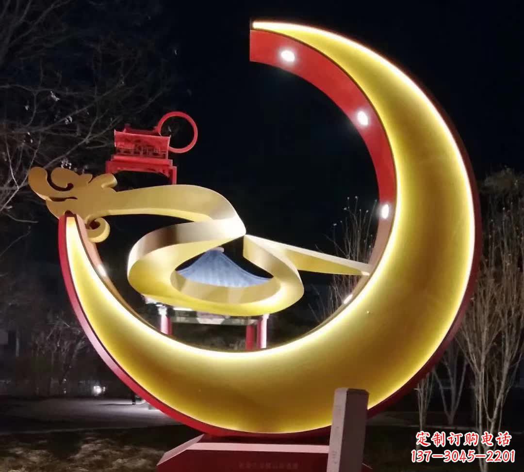 宁夏精致不锈钢月亮雕塑