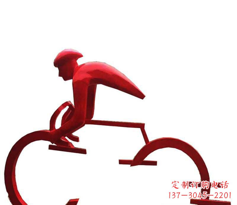 宁夏公园主题不锈钢自行车雕塑