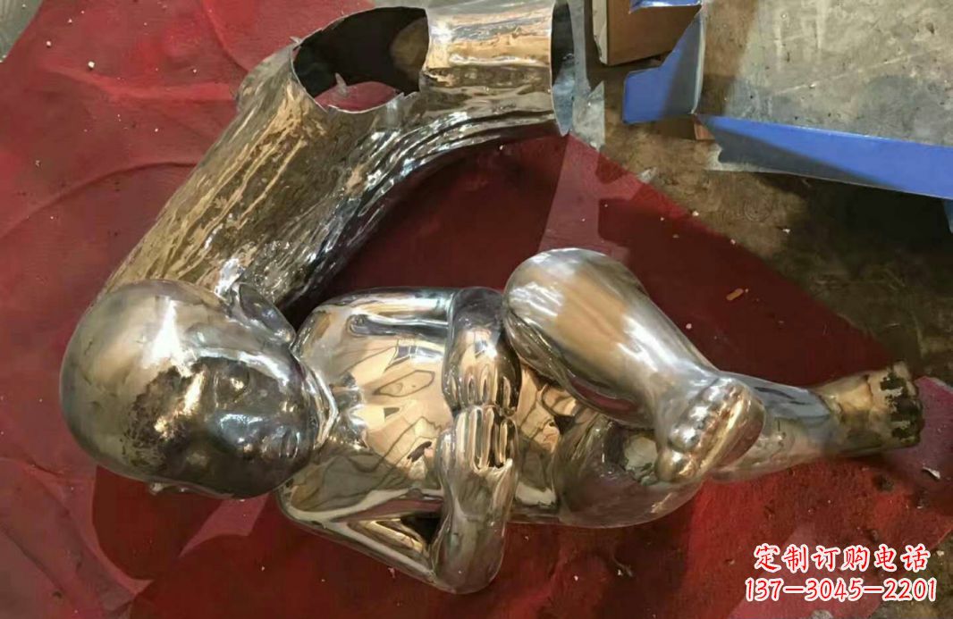 宁夏风格时尚可爱的不锈钢儿童雕塑