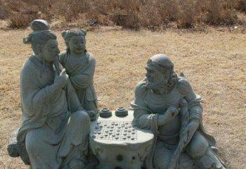 宁夏八仙下棋铜雕塑