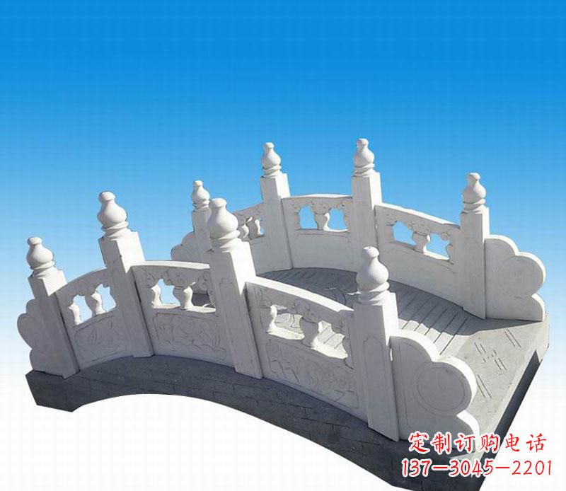 宁夏公园草白玉拱桥石雕