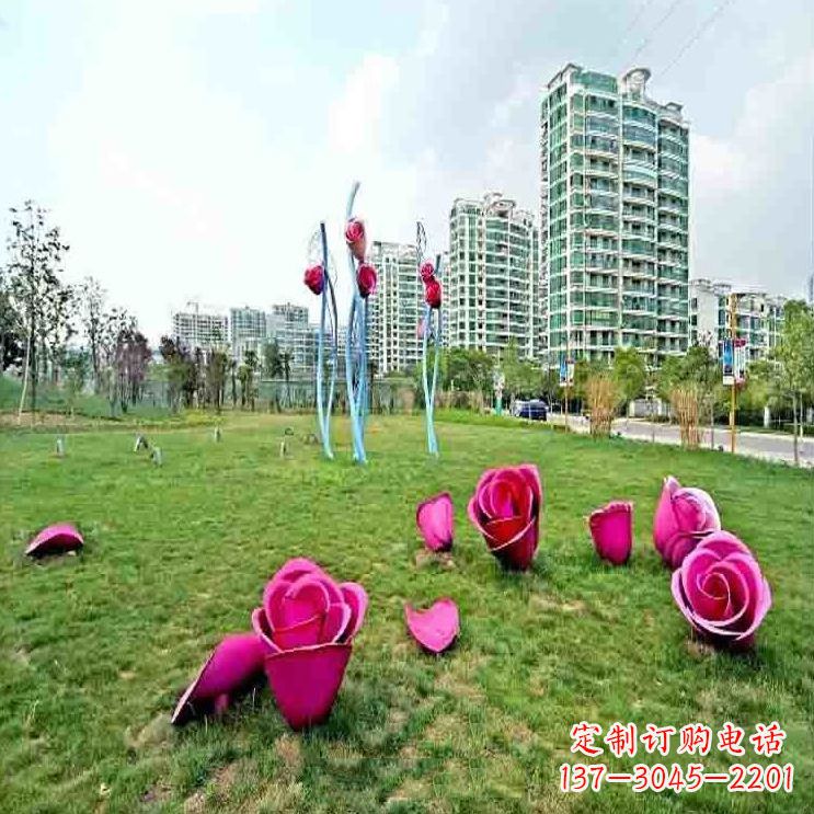 宁夏中领雕塑不锈钢玫瑰雕塑