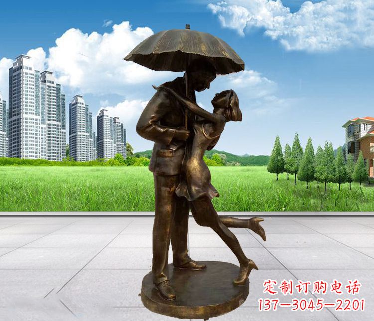 宁夏情侣铜雕,浪漫定制