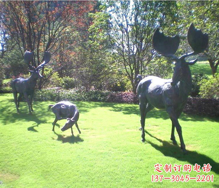 宁夏以传统工艺铸造大角鹿铜雕