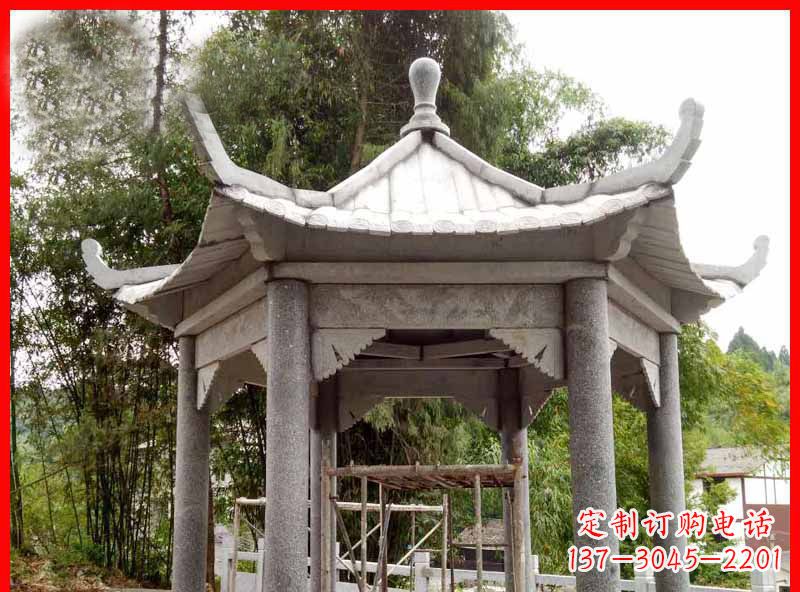 宁夏复古公园石凉亭雕塑