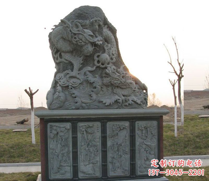 宁夏精美的大理石龙雕塑