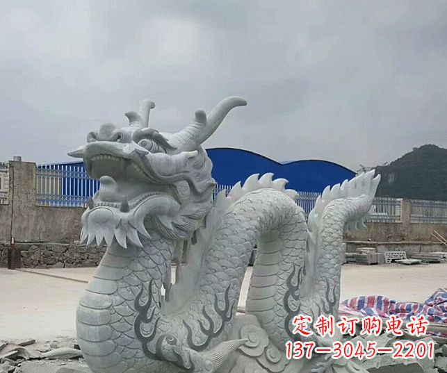 宁夏大理石生肖龙景观石雕