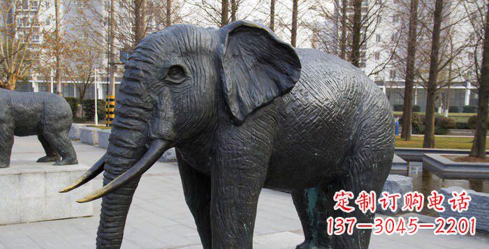 宁夏精致精美的大象公园雕塑
