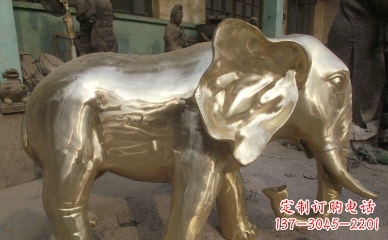 宁夏中领雕塑精美的大象铜雕