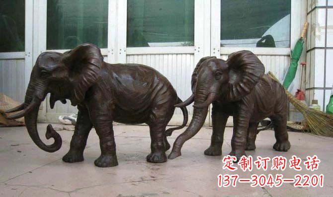 宁夏传统文化雕塑雕刻大象招财神像