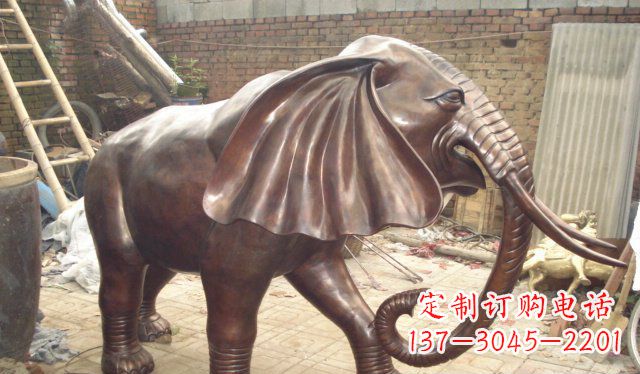 宁夏精美细腻的铸铜大象雕塑
