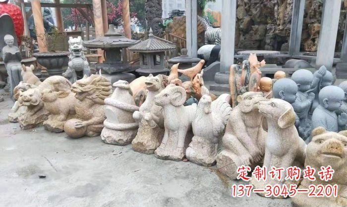 宁夏公园动物12生肖石雕 (3)