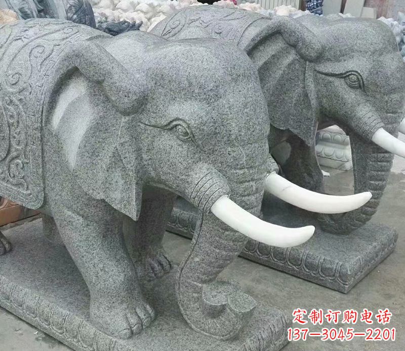 宁夏象征力量的大理石大象雕塑