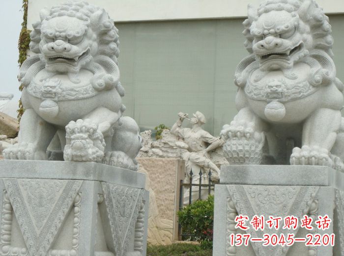 宁夏高端大理石狮子石雕