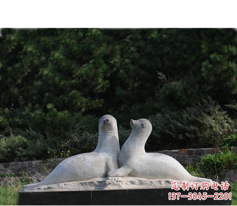 宁夏令人惊叹的海豹石雕塑