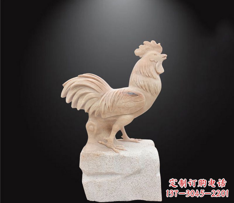 宁夏公园动物公鸡石雕