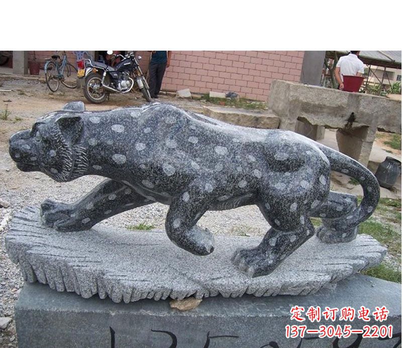 宁夏公园动物猎豹石雕