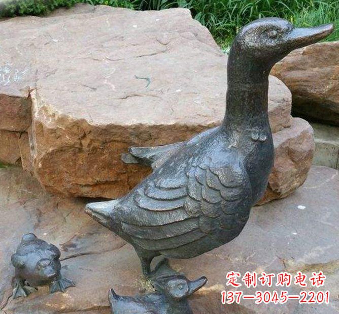 宁夏动物雕塑——精致铜质鸭子雕塑